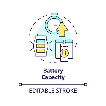Battery capacity multi color concept icon Stock Illustration