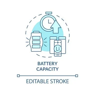 Battery capacity soft blue concept icon Stock Illustration