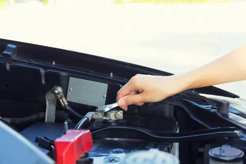 Battery car check 库存照片