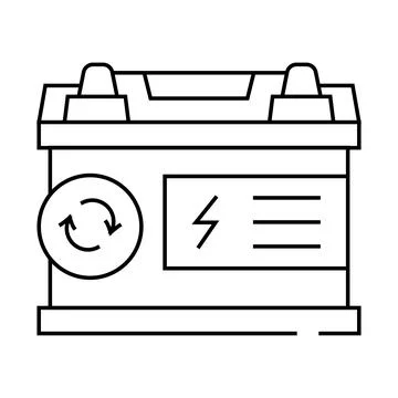 Battery car line icon vector illustration Stock Illustration