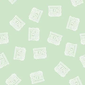 Battery car line vector seamless pattern 스톡 일러스트