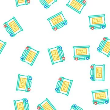 Battery car vector seamless pattern Stock Illustration