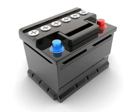 Battery car on white background (done in 3d) Stock Illustration