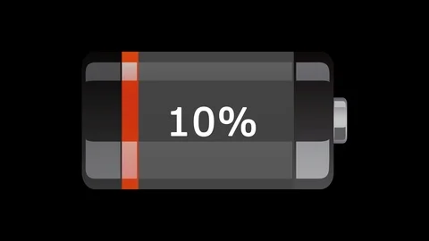 Battery cell lying horizontal, is being charged on black background Stock Footage 87158963