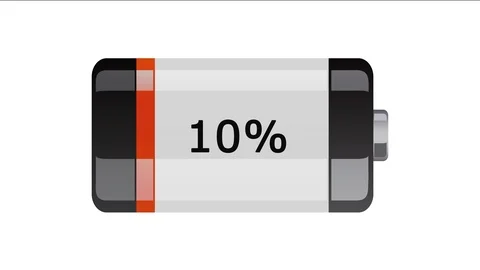 Battery cell lying horizontal, is being charged with percent display Stock Footage 87158969