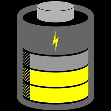 Battery cell medium loaded with yellow status bar Stock Illustration
