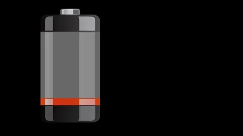 Battery cell vertically standing, is being charged on black background. Stock Footage 87158960