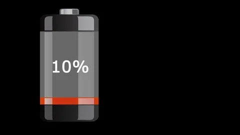 Battery cell vertically standing, is being charged on black background. Stock Footage 87158962