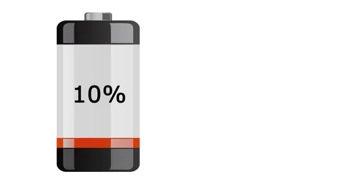 Battery cell vertically standing, is being charged with percent display. Stock Footage 87158971