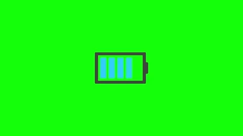Battery charge animation on green screen 4k animation. Stock Footage 312101158