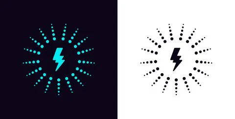 Battery charge Energetic Thunderbolt and Flash Icon Vector Logo Stock Illustration
