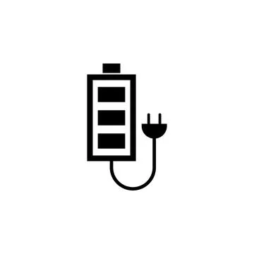 Battery Charge Flat Vector Icon Illustrazione stock