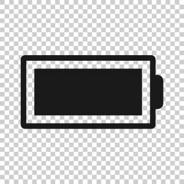 Battery charge icon in flat style. Power level vector illustration on white i Ilustração Stock
