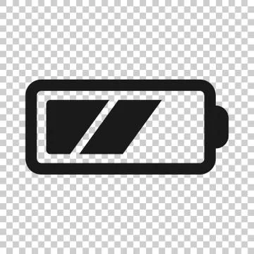 Battery charge icon in flat style. Power level vector illustration on white i Stock Illustration