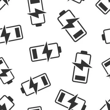 Battery charge icon in flat style. Power level vector illustration on white i 스톡 일러스트