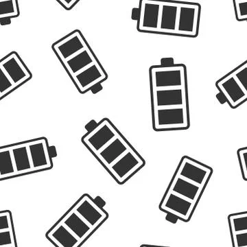 Battery charge icon in flat style. Power level vector illustration on white i イラスト素材