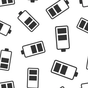 Battery charge icon in flat style. Power level vector illustration on white i Stock Illustration