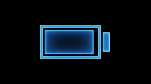 Battery charge icon loading animation with blue glowing neon light effect o.. Stock Footage 333032280