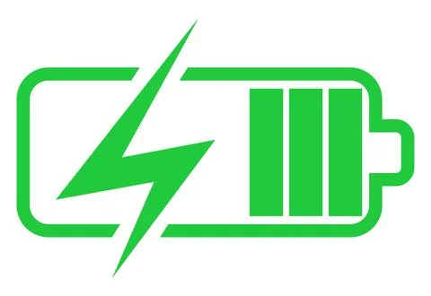 Battery charge icon, vector electrical power charger. Ilustração Stock