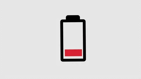Battery charge indicator charge power. Battery charge from high to low anim.. Видео 277180783
