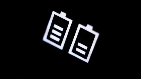 Battery Charge Indicator in Darkness or Black Background. Charging Progress Bar Stock Footage 195093578