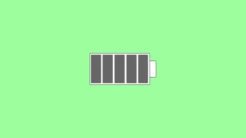 Battery charge indicator. A simple animated icon. Green background. Stock Footage 161505341