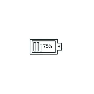 Battery charge level icon 75% Illustrazione stock