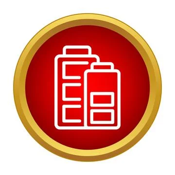 Battery charge level icon showing power indication Stock Illustration