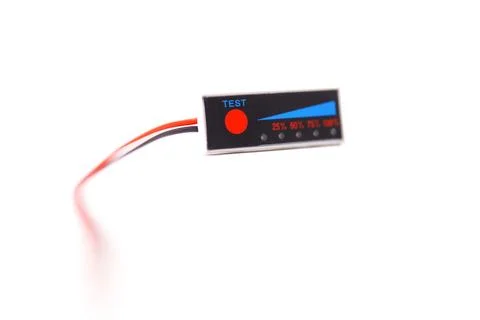 Battery charge level indicator board for testing power levels in devices Stock Photos
