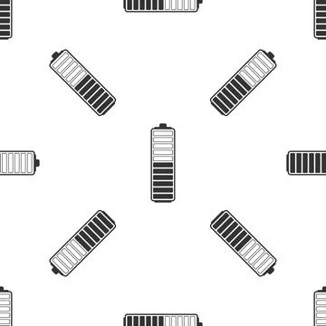 Battery charge level indicator icon seamless pattern on white background Illustrazione stock