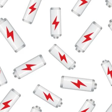 Battery charge level indicator seamless pattern background. Business flat vec Stock Illustration