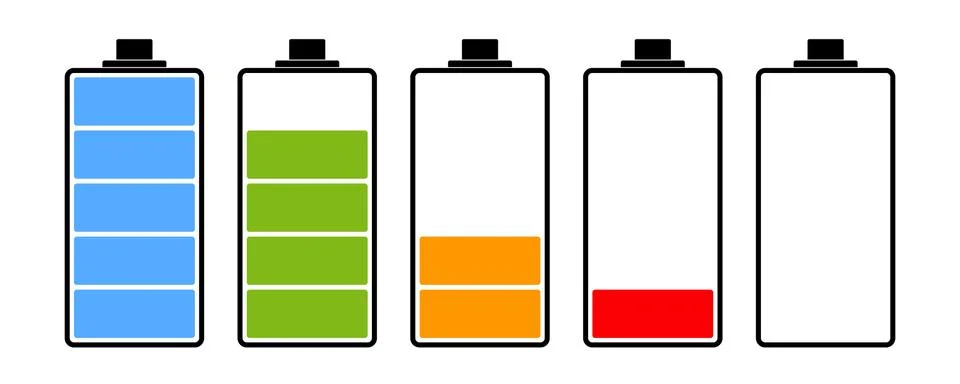 Battery charge level indicator. Set of battery icon. Vector illustration. Stock-Illustration