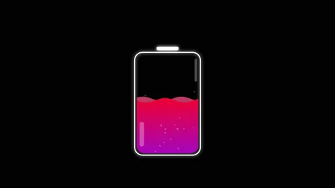 Battery charge level indicators. 3D Mobile Battery Charging animation. Stock Footage 156513713
