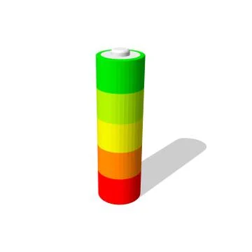 Battery charge level indicators. Vector colorful illustration. Stock Illustration