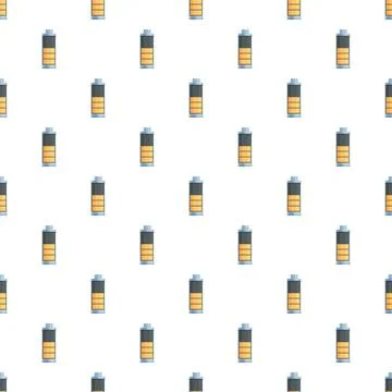 Battery charge level power indicator seamless pattern Stock Illustration