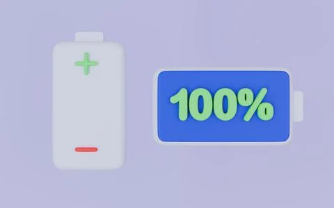Battery charge from low to high, Battery and plus, minus signs Stock Illustration