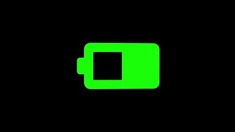 Battery charge mobile phone 3d icon rotation 4k animation sign on background Stock Footage 313485941