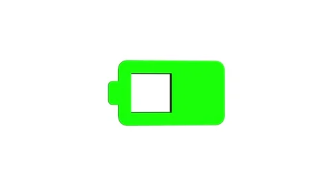 Battery charge mobile phone 3d icon rotation 4k animation sign on background Stock Footage 313485947