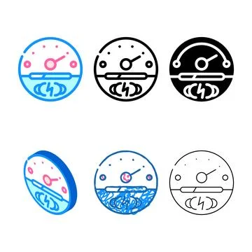 Battery charge sensor color icon vector multipack Stock Illustration