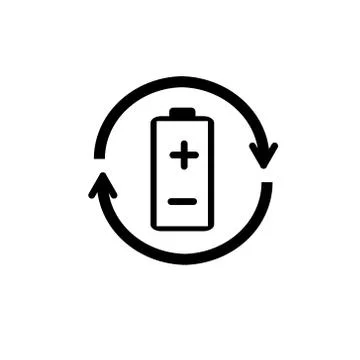 Battery Charge Vector Flat Icon plus minus Stock Illustration