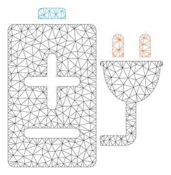 Battery Charge Vector Mesh Network Model Illustrazione stock