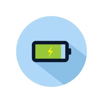 Battery charged icon vector, Charging battery illustration, power battery sig Stock Illustration