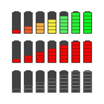 Battery charged indicator Illustrazione stock