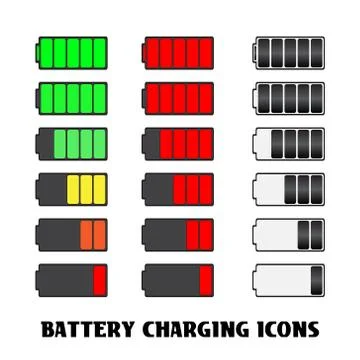 Battery charged indicator Stock Illustration