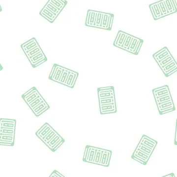 Battery charger glyph vector seamless pattern Illustrazione stock