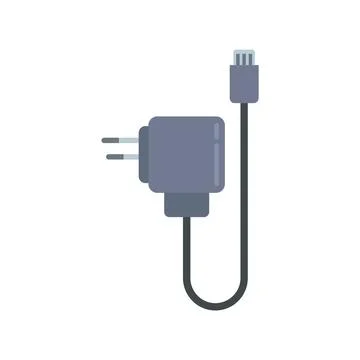 Battery charger icon flat vector. Recharge smartphone Stock Illustration