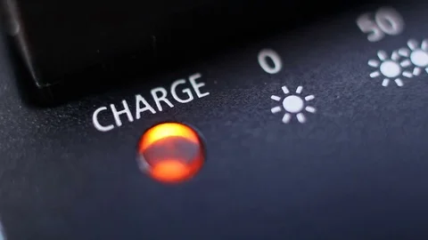 Battery charger LED indicator light, blinking Stock Footage 76646855