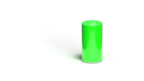 Battery charging. 3d battery with charge indicator. Seamless loop animation Stock Footage 264360712