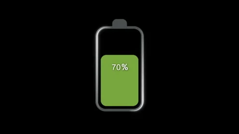 Battery Charging Animation – 100% Full Charge – 4K Loop with Alpha Channel Stock Footage 300694097