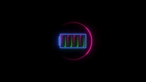 Battery charging animation, animated battery icon Stock Footage 258107765